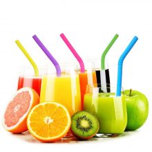 Reusable Silicone Smoothie Straws Set