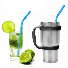 Reusable Silicone Smoothie Straws Set