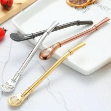 Steel Drinking Straw with Strainer